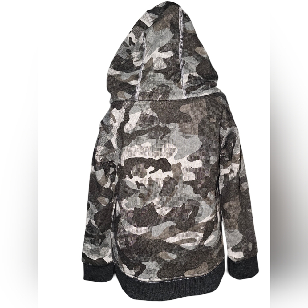 Nike Toddler Boys Camo Fleece Hoodie Black Gray Pullover Sz 2T - Picture 4 of 4